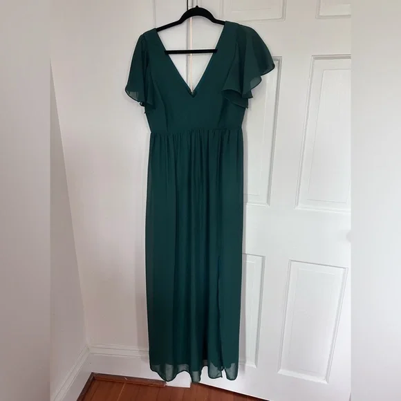 Birdy Grey | Dresses | Birdy Grey Green Flutter Sleeve Maxi Dress | Poshmark